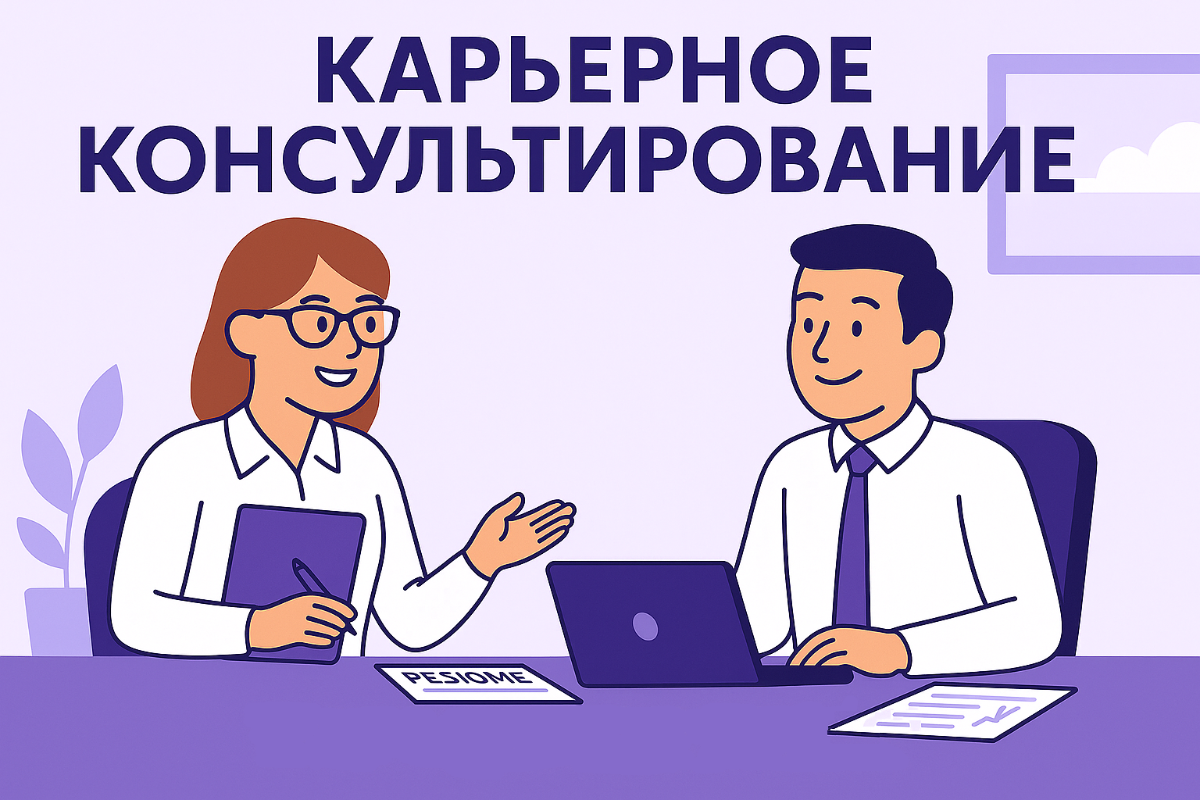 Карьерный консультант и клиент обсуждают цели и план развития