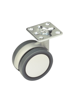 Колесная опора сдвоенная усиленная с поворотной площадкой d=60