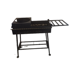 Мангал 70х30см со съёмными ножками, полочкой и дровницей, сталь 3мм