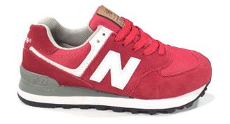 New Balance 574 Красные с белым сетка женские (36-40) Арт. 360M-A