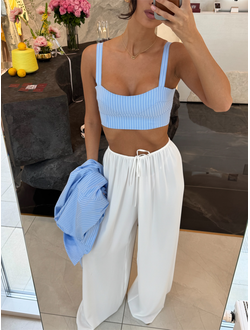 Брюки свободного кроя из нежнейшего шелка (молочный)