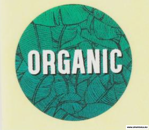 Наклейка Organic Зеленый 2 x 2 см