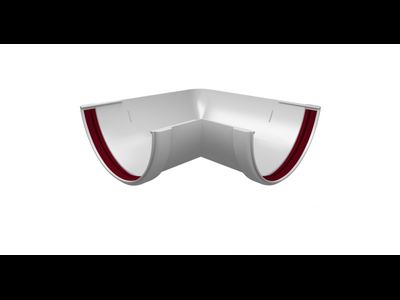 Угол желоба 90 град. универсальный ПВХ Grand Line белый