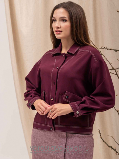 Костюм 2-ка: жакет бордового цвета и юбка