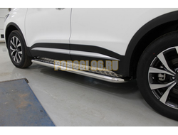 Пороги с площадкой 60,3 мм ТСС для Chery Tiggo 7 PRO MAX 2025-