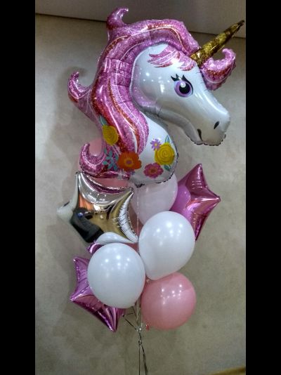Набор шаров с гелием "Волшебный единорог"