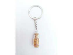 Брелок "Бутылочка с янтарем" малая