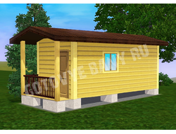 ПЕРЕВОЗНАЯ БАНЯ 7х2,3 ИЗ БРУСА С ВЕРАНДОЙ