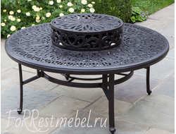 Обеденный садовый стол с жаровней Etna из литого алюминия