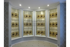 Римские шторы в раме в спальню, в проём окна. Высота окна 2,47м.