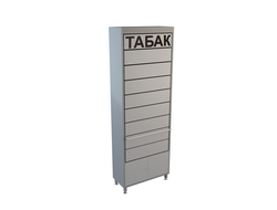 Диспенсер сигаретный ЛДСП, 8 полок по 10 видов, 731х420(320)х2014, Серый Пепел 621