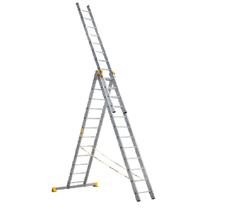 Алюминиевая профессиональная трехсекционная универсальная лестница