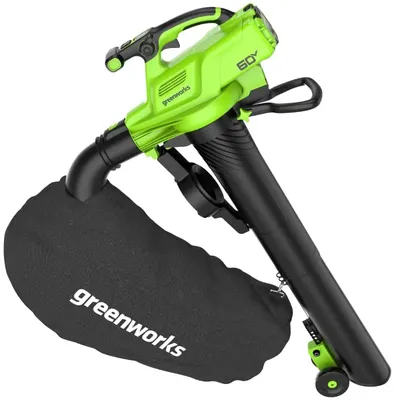 Аккумуляторная воздуходувка-пылесос Greenworks GD60BVII