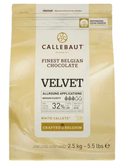 Шоколад белый 32%  Barry Callebaut Velvet 2,5 кг, Бельгия