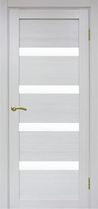 Межкомнатная дверь "Турин-505" ясень серебристый (стекло)