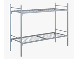 Кровать металлическая двухъярусная "Хит+"КМ-2-1 (700х1900, сетка 100х100, 1 перемычка), цвет серый