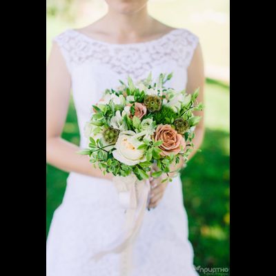 Букет невесты &amp; Бутоньерка № 1350