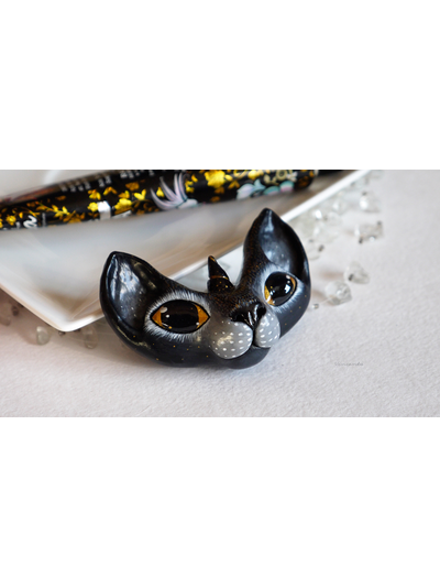 Брошь из серии кошек-единорожек