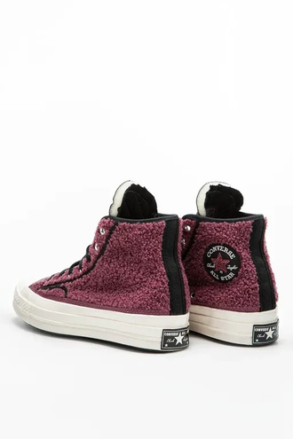 Зимние кеды Converse Chuck 70 Sherpa бордовые