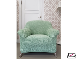 Чехол на кресло Микрофибра Премиум Мятный. Защита мягкой мебели от животных. ИТАЛИЯ