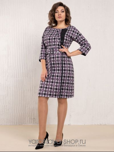 Модель : С-123.Теплое трикотажное платье полуприлегающего силуэта.