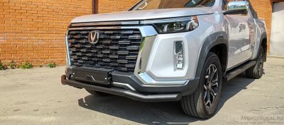 Бампер РИФ силовой передний/защита штатного бампера Changan Hunter Plus c защитой радиатора