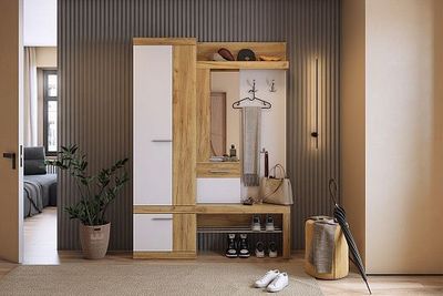 Прихожая АЛЕКС Дуб Крафт золотой/Белое дерево
