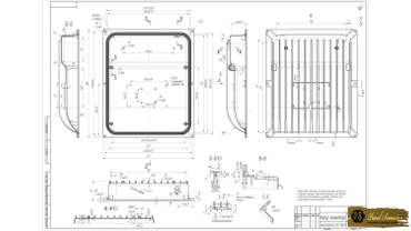 Чертеж детали корпус прожектора, выполнен в программе FreeCAD