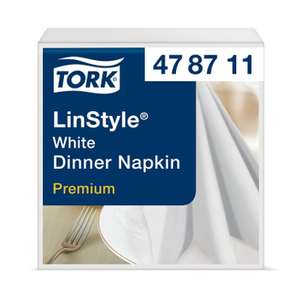 Салфетки Tork LinStyle Premium 39х39, белые 50шт/уп 478711