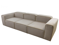 2-местный диван Семеон Орион айс ткань рогожка, цвет ножек - орех, размер 1300х800х800 сидение 440