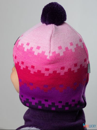 Шапка-шлем  20101-06, цвет фиолетовый, розовый р. 50-52