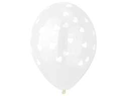 Шар Сердца белые / 1шт