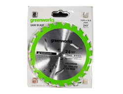 Диск пильный по дереву для циркулярной мини пилы Greenworks, 120х9,5 мм, 24T