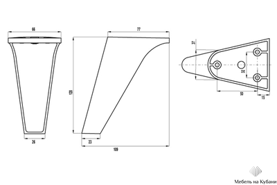 Опоры Доп.опция опоры к ТВ тумбе СОЛО / СКАНДИ (фурнитура) 6 шт комплект