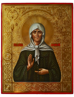 Матрона Московская, святая блаженная, Чудотворица. Рукописная икона.