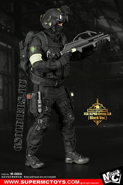 Спецназ "Альфа" - КОМПЛЕКТ ЭКИПИРОВКИ 1/6 Russian Spetsnaz - FSB Alfa Group 3.0 Black Ver. (M-069 A) - SUPER MC TOYS (БЕЗ ТЕЛА И ГОЛОВЫ)