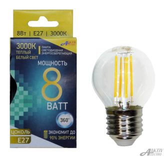 ЛАМПА СВЕТОДИОДНАЯ LED-Premium ШАР 8Вт Е27  прозрачная