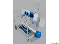Санпропускник SANICARE-1000-B-R с опциональным  диспенсером бумаги и корзиной для бумаги (прав.)