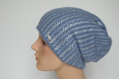 Женская шапка со стразами Vizio Италия 8000 CL фиолетовая