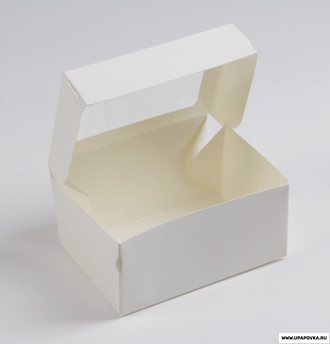 Коробка складная с окном Белая 15 х 10 х 7 см