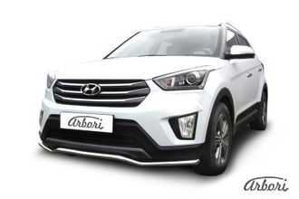 Защита переднего бампера d42 "Волна" Arbori нерж. сталь для HYUNDAI Creta 2016-нв ( AFZDAHCRET4WD01 )