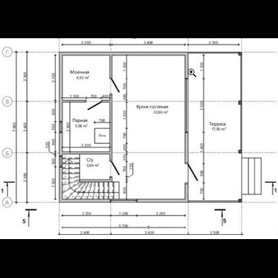 Двухэтажный каркасный дом с двумя спальнями 85м² (SK65)