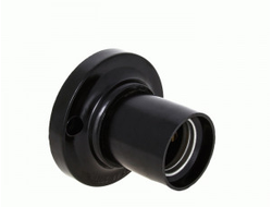 EKF Патрон E27 карболит потолочный, черный, прямой, LHC-E27-sc-s