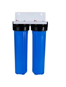 Магистральный двойной фильтр "АКВАСТИЛЬ" для холодной воды BB20 1" (синие колбы)