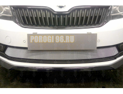 Защита радиатора Skoda Rapid 2017- (2 части) chrome
