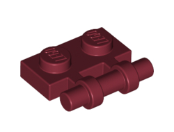 Plate, Modified 1 x 2 with Bar Handle on Side - Free Ends, Dark Red (2540 / 4224047 / 6214312)
