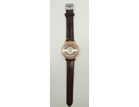 Часы наручные кварцевые (арт. 00150), со стразами, коричневый ремешок (гарантия 14 дней)