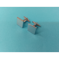 Запонка квадратная плоская 16x16x2 мм пара серебристый