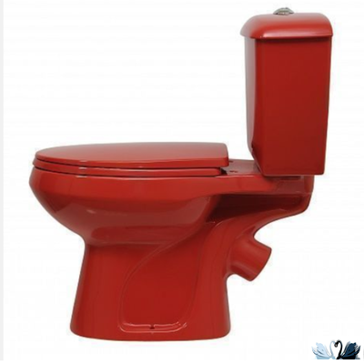 Унитаз с бачком Оскольская керамика Элисса Антивсплеск, красный, Стандарт (сиденье арматура УКЛАД)