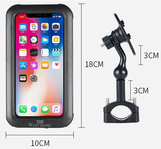 Держатель смартфона West Biking, 180х100мм, черный